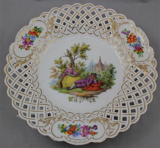 A Dresden porcelain dessert service, 34cm